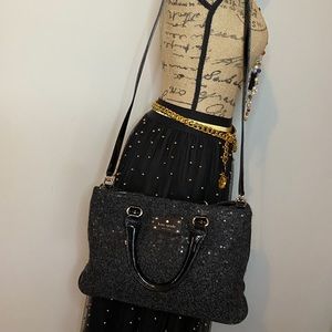 Kate Spade Black Sequin Patent Leather Handbag